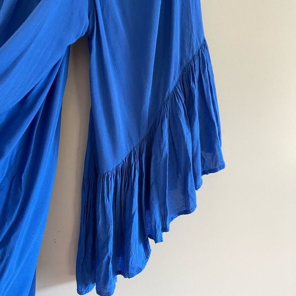 Indah Kamani Ruffle Edge Mini Dress || SZ S || Cobalt Blue - Picture 12 of 17